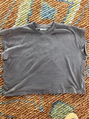 Boxy Short Sleeve Tee in Washed Brown - Le Bon Shoppe